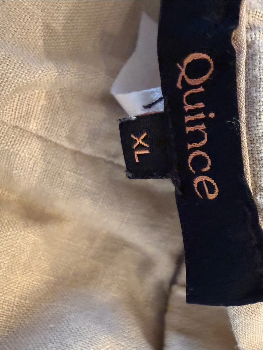 Quince 100% European Linen Elastic Waist Pants Beige Khaki - Size XL